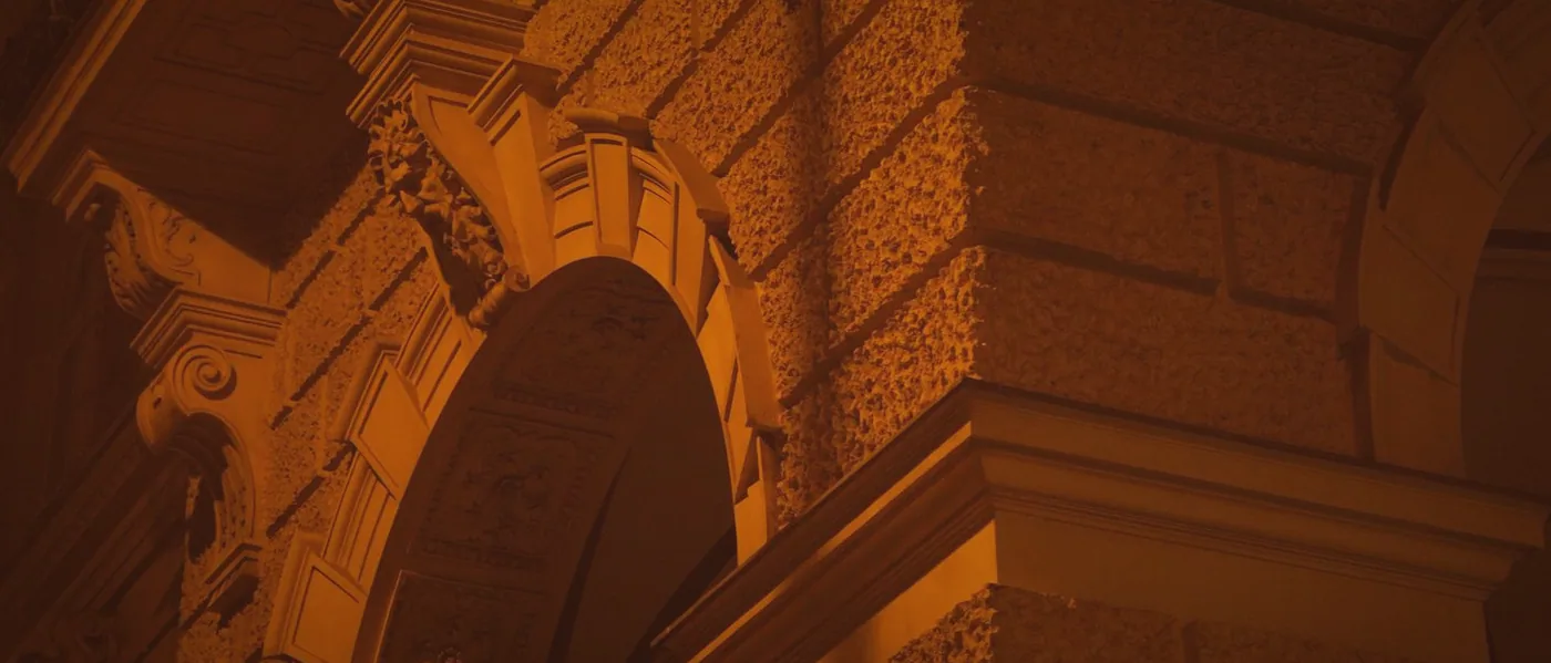 Front of the Molesworth Street building at dusk